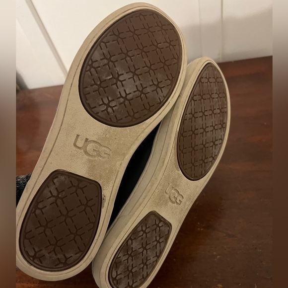 Ugg Womens Kitlyn Black Leather Slip On Comfort Shoes Size 8 - Picture 7 of 10